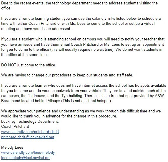 Technology Assistance Procedures